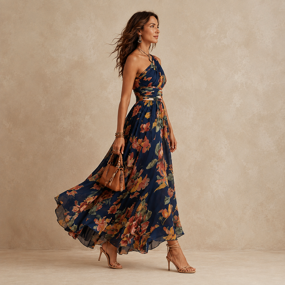 Celeste | One-Shoulder Bloemen Maxi