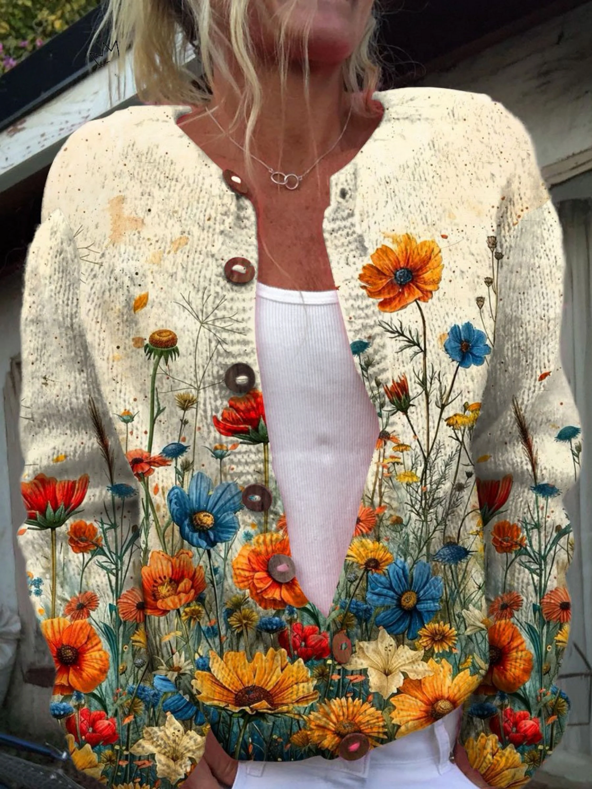 Tansy™ | Vintage Bloemenprint Cardigan Trui