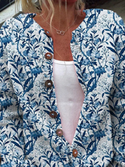 Tiverly™ | Vintage Bloemen Knopen-Front Cardigan