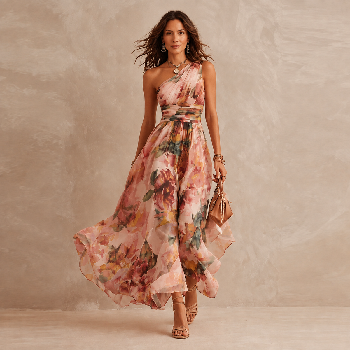 Celeste | One-Shoulder Bloemen Maxi