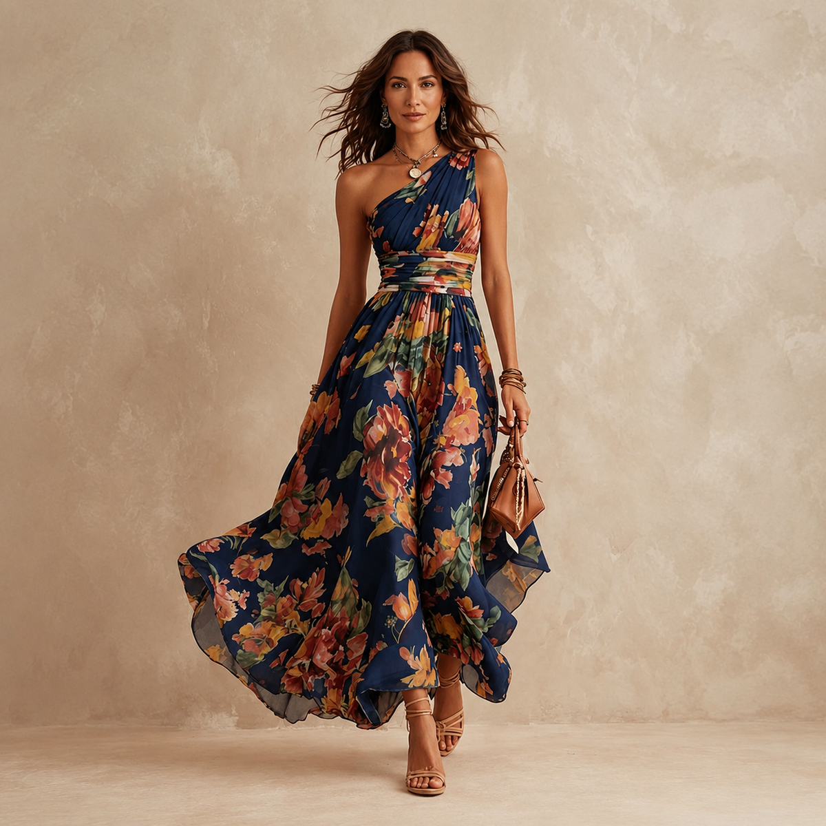 Celeste | One-Shoulder Bloemen Maxi