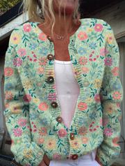 Foxfield™ | Dames Vintage Bloemen Cardigan