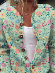 Foxfield™ | Dames Vintage Bloemen Cardigan
