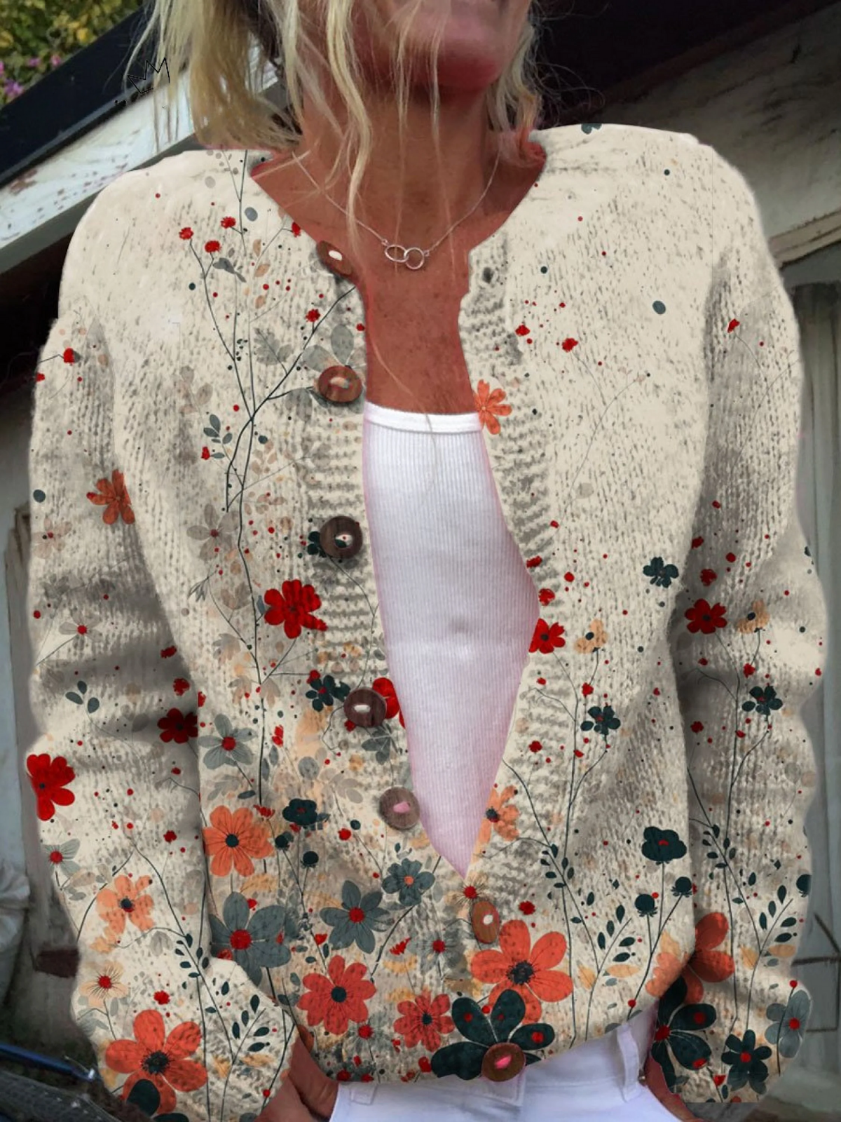 Sabrina™ | Vintage Bloemen Gebreide Cardigan