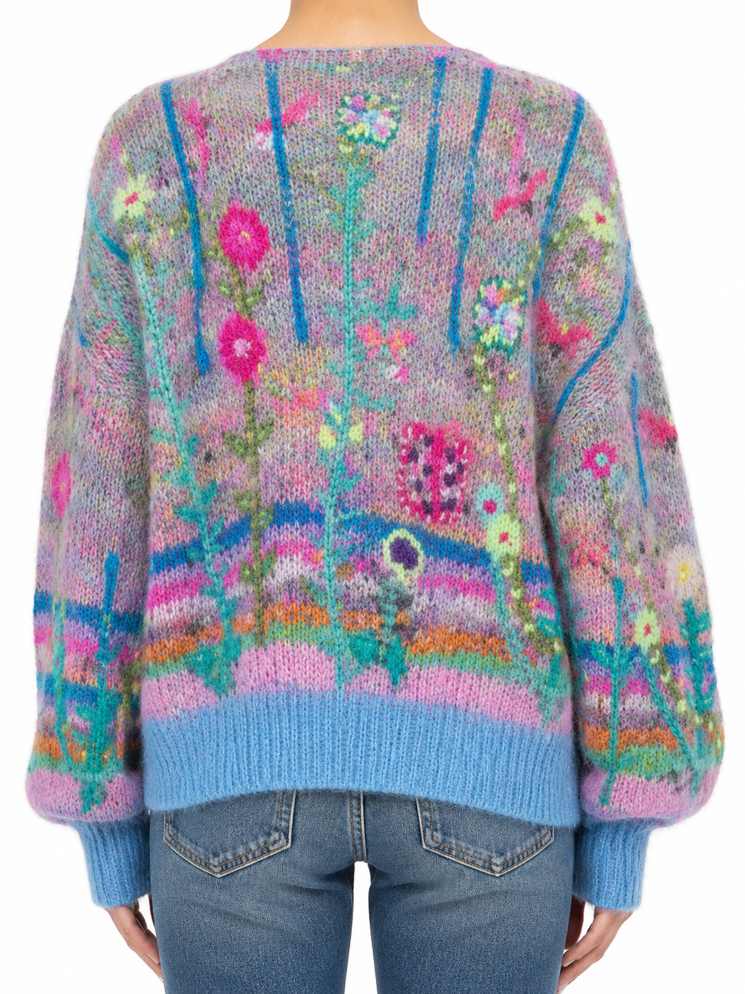 Geborduurde gebreide cardigan - achterkant